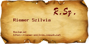 Riemer Szilvia névjegykártya