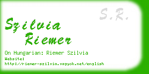 szilvia riemer business card